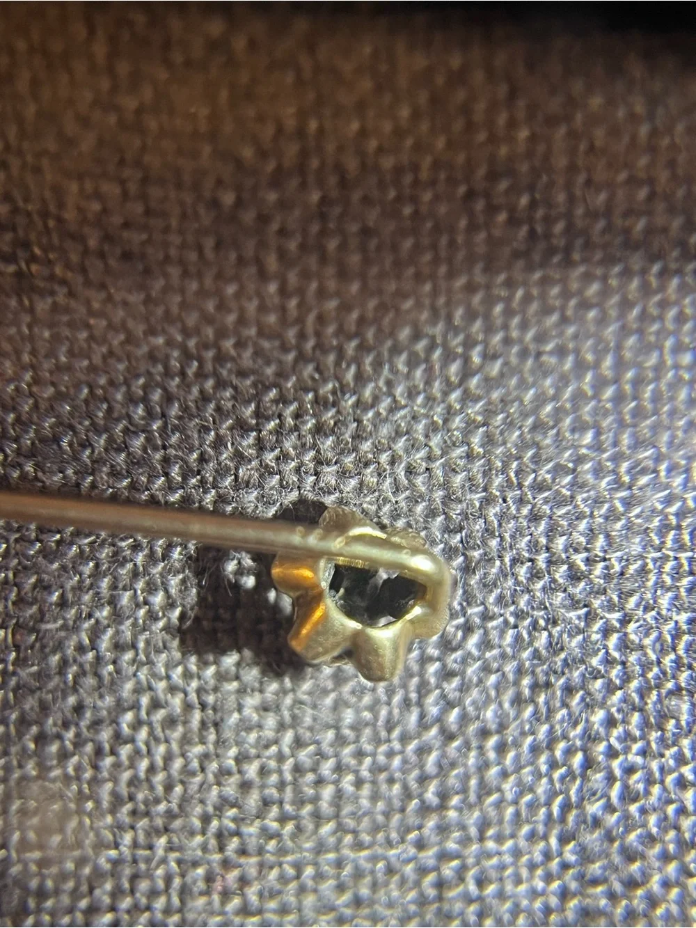 Antique 14K Gold & Diamond Starburst Stick Pin with 